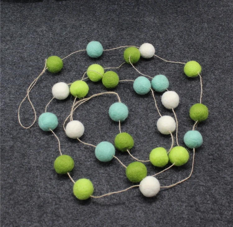 Wholesale colourful felt ball garland for Christmas Decoration
