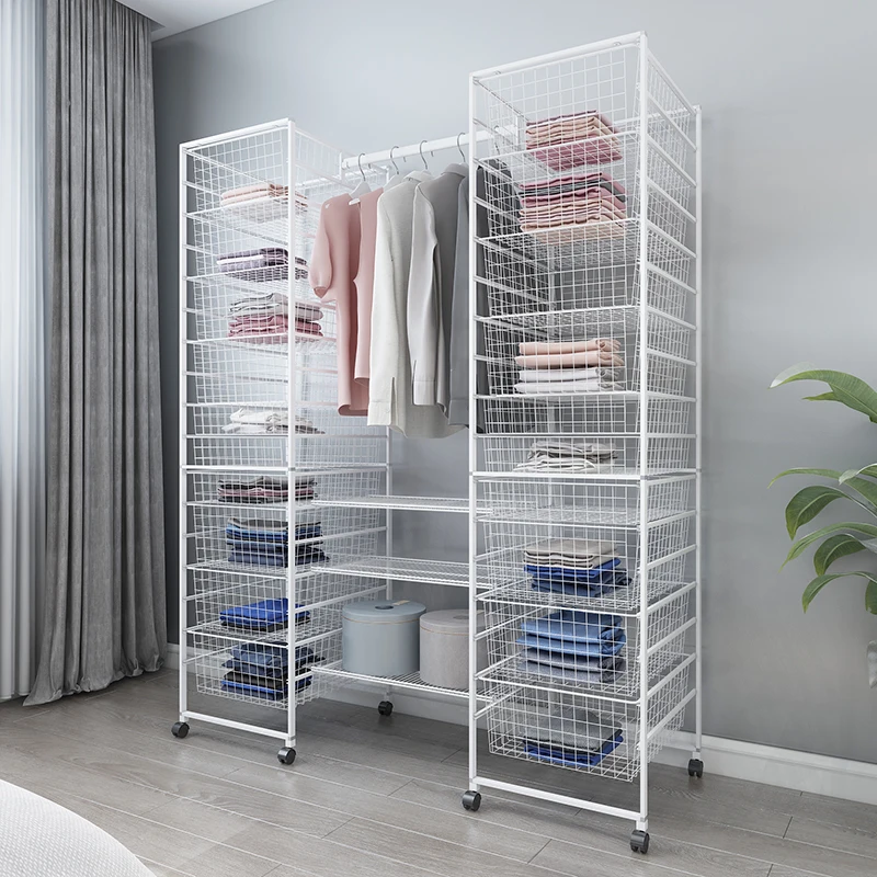 Современная простая корзина для шкафа Набор органайзеров с белым порошковым покрытием комплекты шкафов 8 вращающимися