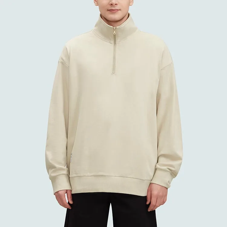 Custom Design 400GSM 1/4 Zip Blank Oversized Sweatshirts For Men
