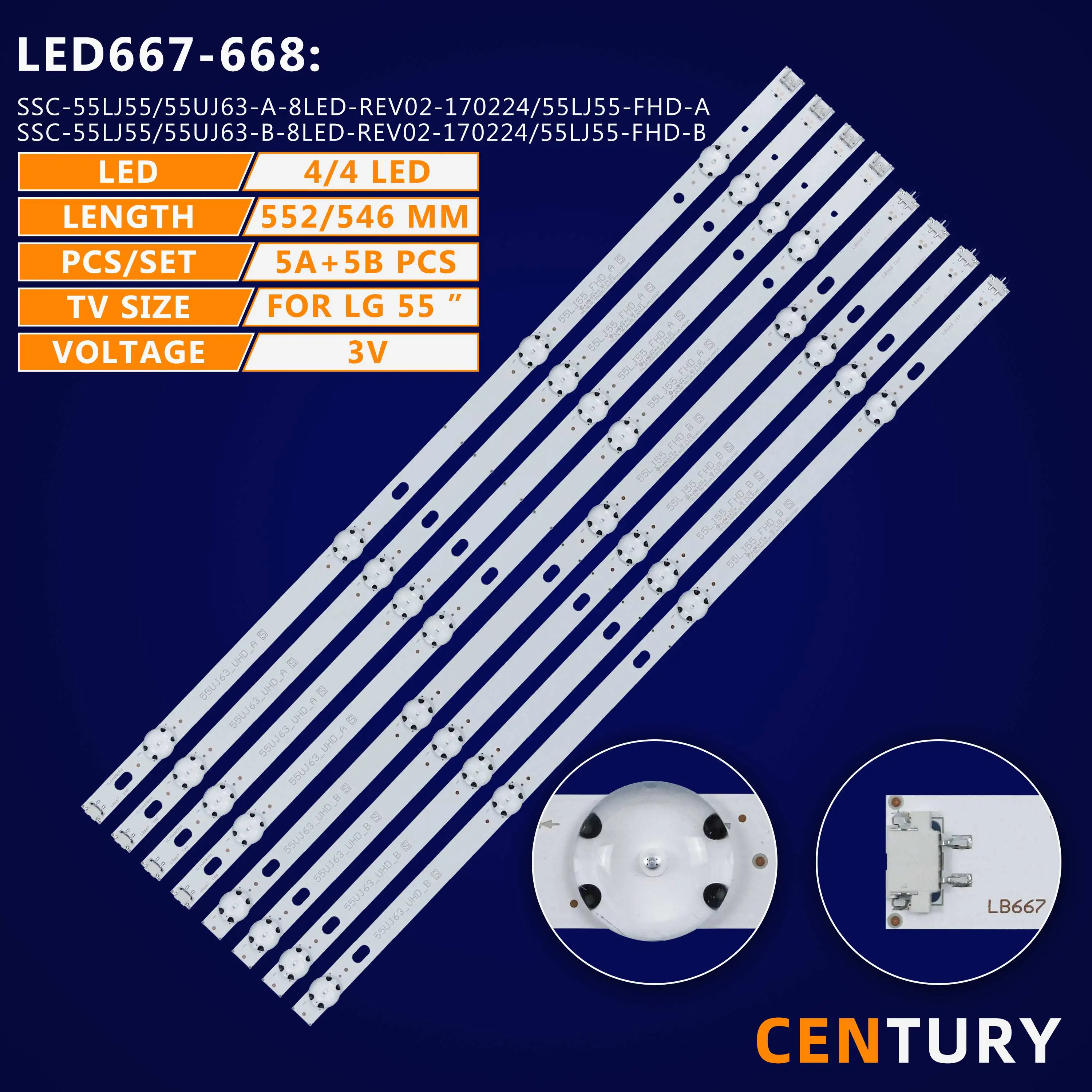 55inch TV LED Backlight LG EAV63632405 55UJ63-UHD-A 55UJ63-UHD-B 55LJ55-FHD-A 55LJ55-FHD-B for LG 55UJ6300-UA/NC550DGG-AAFX3
