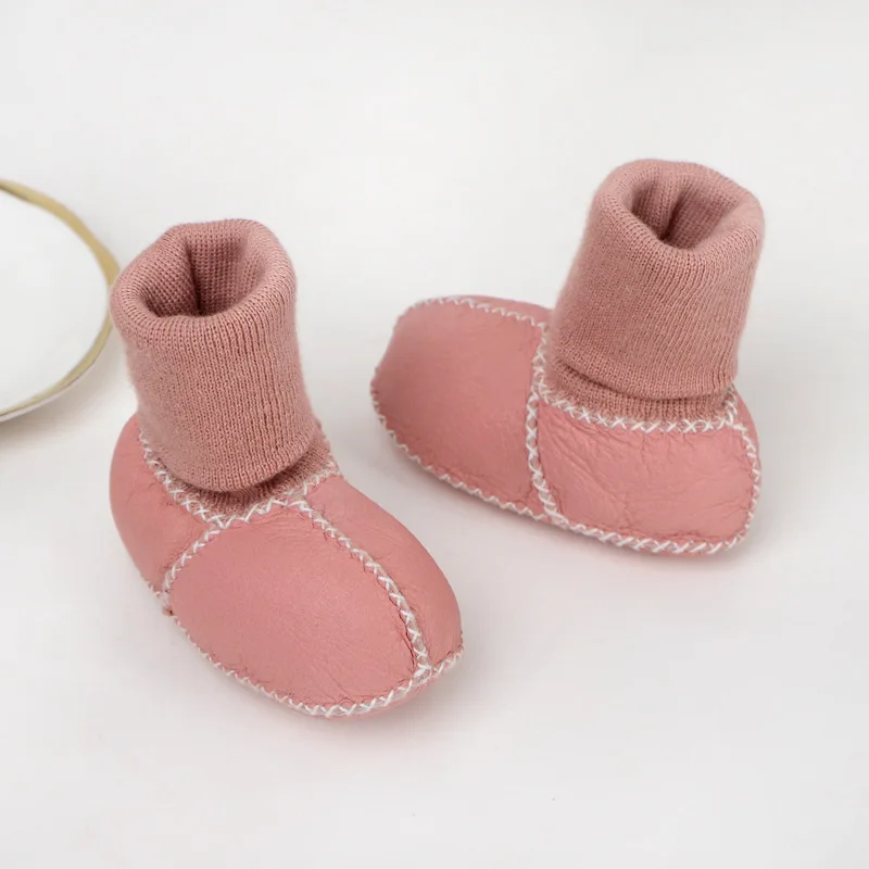 
6 Colors High Top Toddler Baby Winter Shoes Soft Plush Sheepskin Wool Snow Booties 