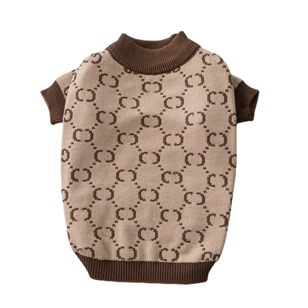 Best Selling Fashion Style Name Branded Small Puppy Winter Pet Coat Dog Clothes Luxury Pet Clothes Designer Dog Sweaters
