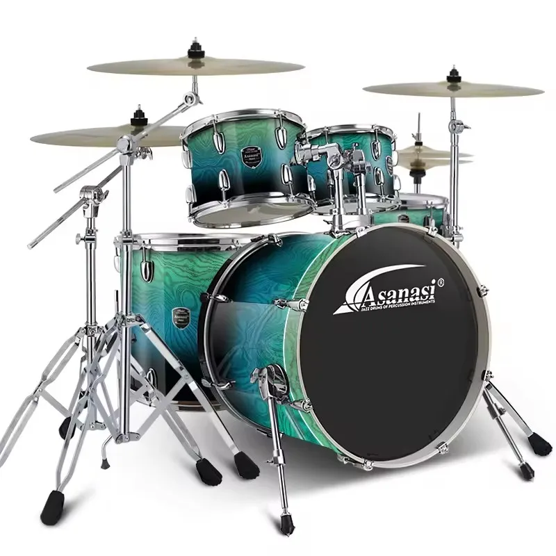 Professional Tama Jazz Drum Set Marching Acoustic Drum Set with Purple PVC Lenses and Printed Pattern Professional Quality