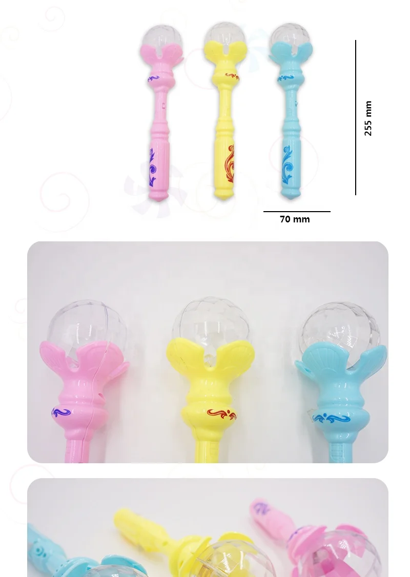 Tengrui Chenghai Factory Direct Wholesale New Colorful Magic Wand with Light and Music Novelty Candy Toys for Girls