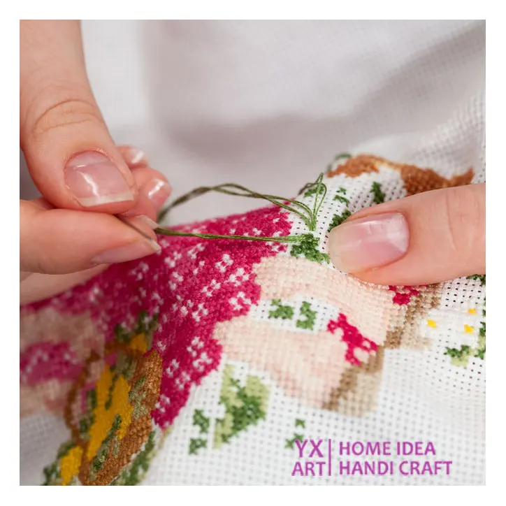 Cross Stitch Primary Colors Embroidery Kit Fabric DIY Colorful DIY Cross Stitch SET