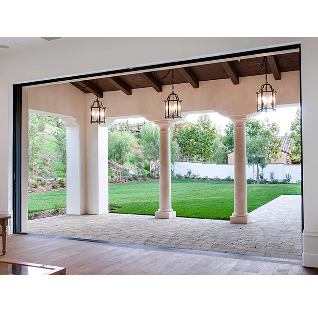 Exterior Conceal Pocket Slide DoorsSoundproof Energy Saving Aluminum Sliding Door Exterior Patio Sliding Glass Doors with Alumin
