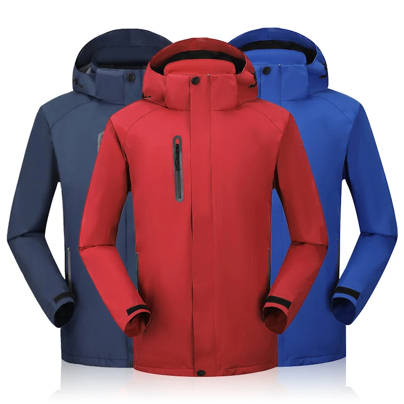 Wholesale winter jacket coat fleeced soft-shell skiing jacket mountain climbing hooded jackets