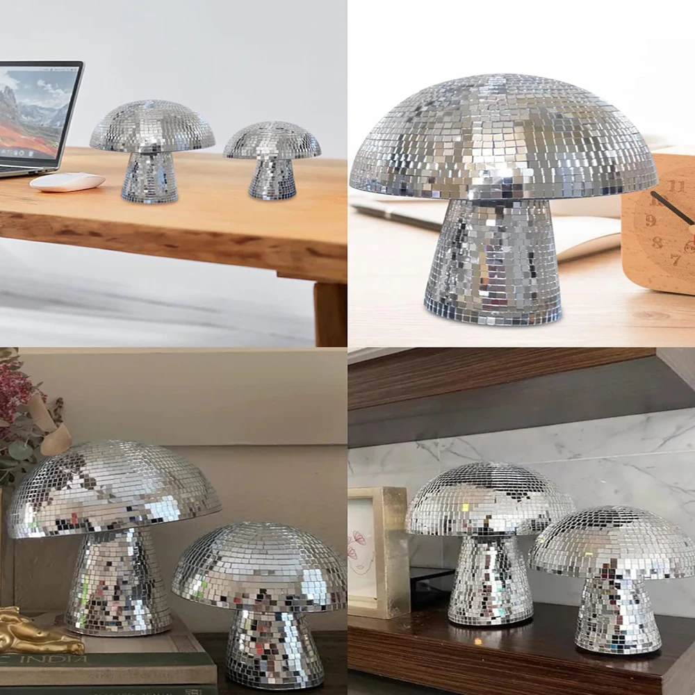 Customizable Mushroom Shape Gold Inflatable Mirror Glitter Disco Ball For  for Party Room Table Decor Art Decorations