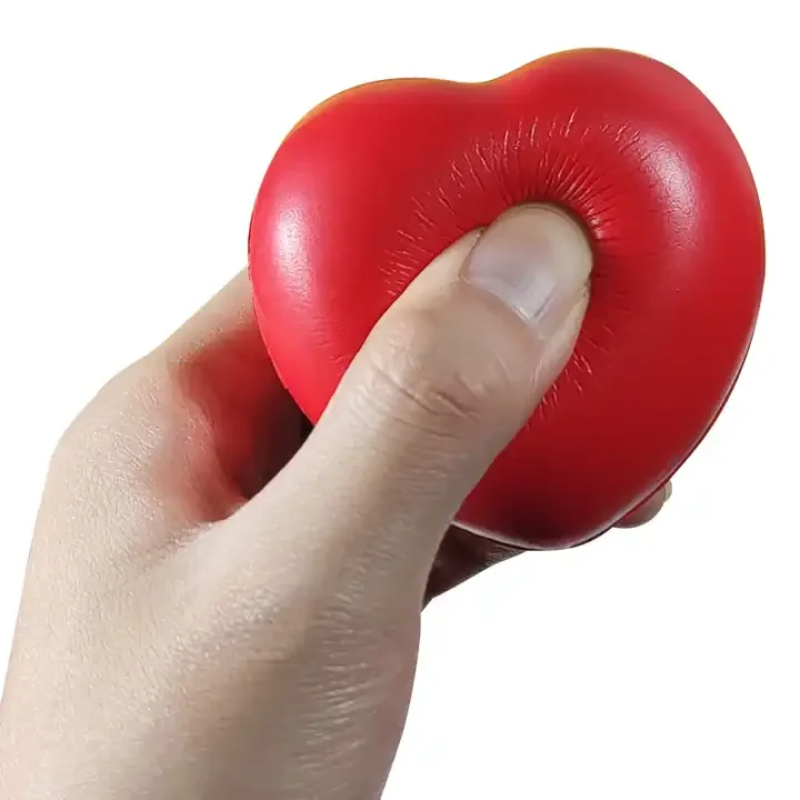 Promotional Custom PU Foam Stress Ball Red Heart Shape Soft PU Foam Stress Ball Heart Shape Anti Stress Ball Gift