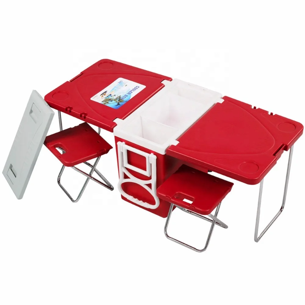 28L PP cooler box with table and chairs folding outdoor picnic camping coolers