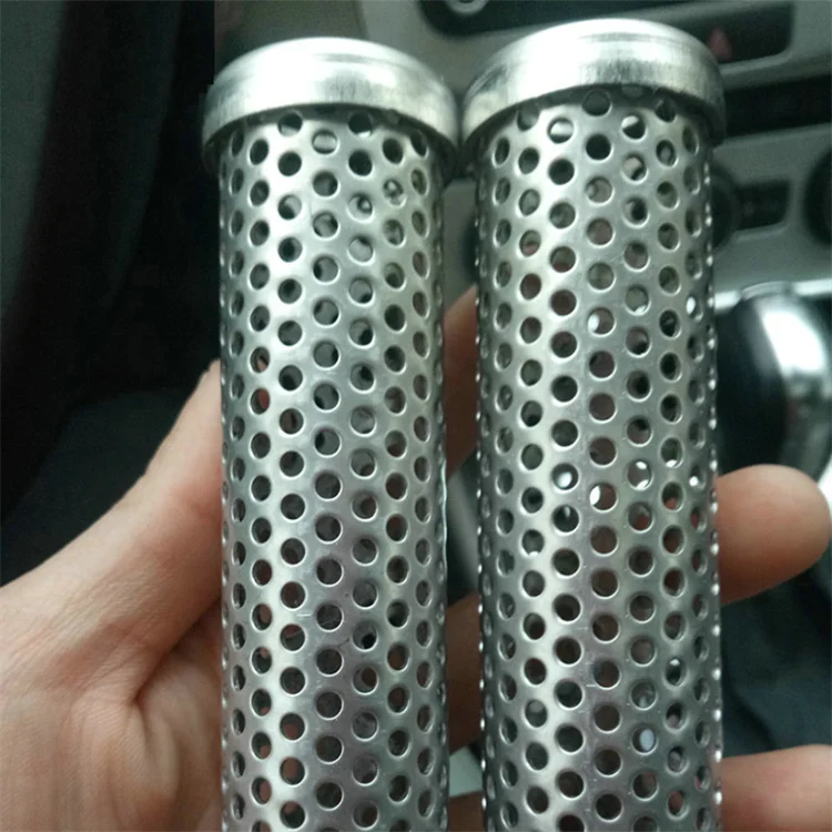 10 micron stainless steel perforated cylinder filter tube pipe exhaust