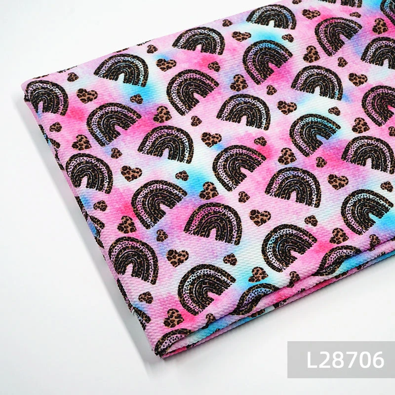 50*140cm custom bullet fabric Digital printing liverpool knitted 95% polyester 5% spandex fabric for bow by the yard