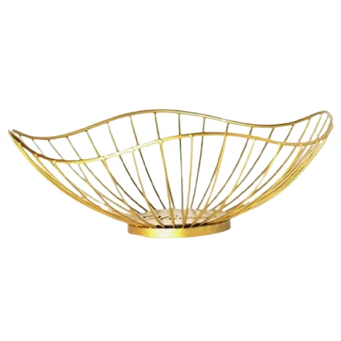 Kitchenware Aluminum Wired Metal Bread Basket for Breakfast Tableware Storage Basket Multipurpose Basket Household Kitchen Use