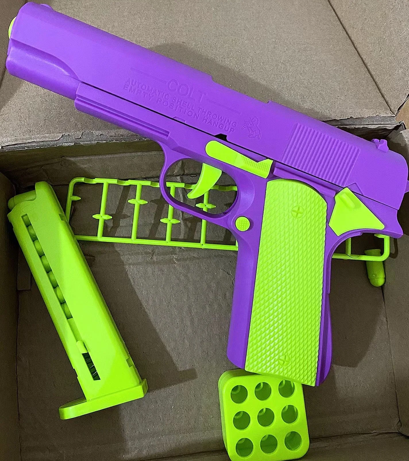 2024 Hot Selling Best 3D Printing Mini Pistol Toy Anti Stress Light Glow 1911 Soft Bullet Ejection Gun Fidget Toys For Kids