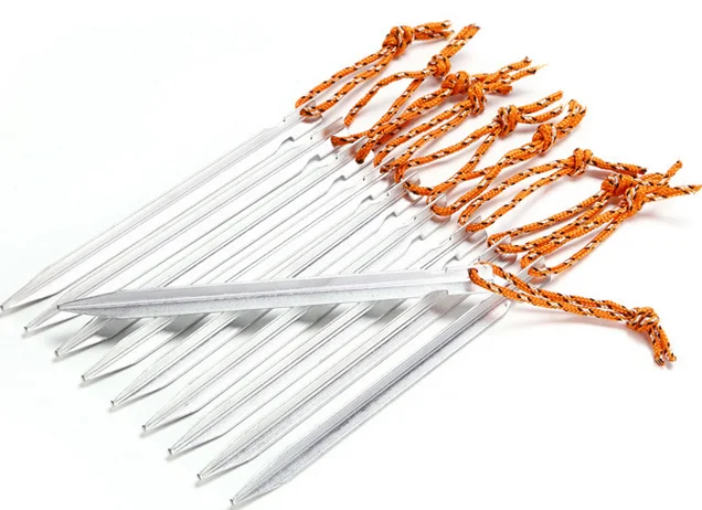 Outdoor Aluminium Alloy Tent Peg with Rope Camping Equipment