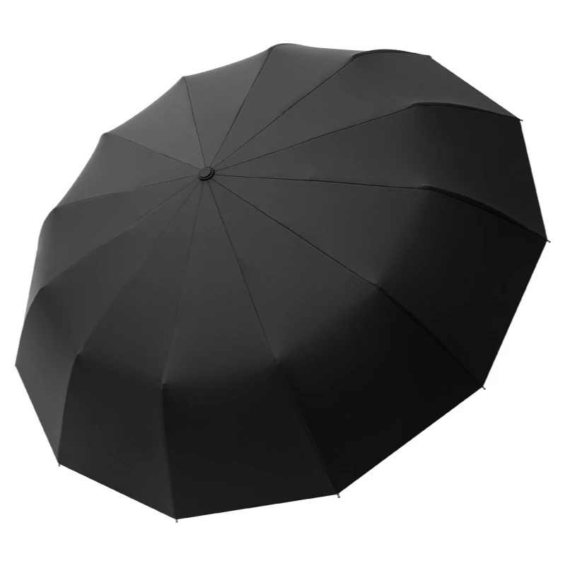Amazon 12-bone automatic three-fold umbrella with full blackout custom logo advertising gift