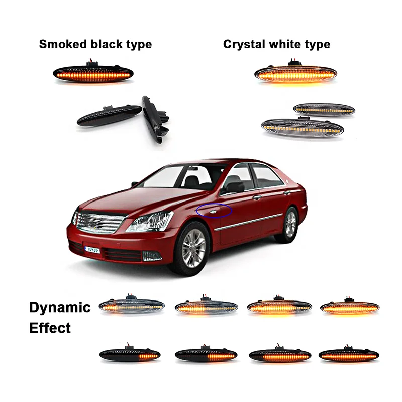Wholesale Crystal lens Led Dynamic Turn Signal Light for Lexus IS250 IS350 SC430 Toyota MARK X Highlander CROWN Camry Kluger