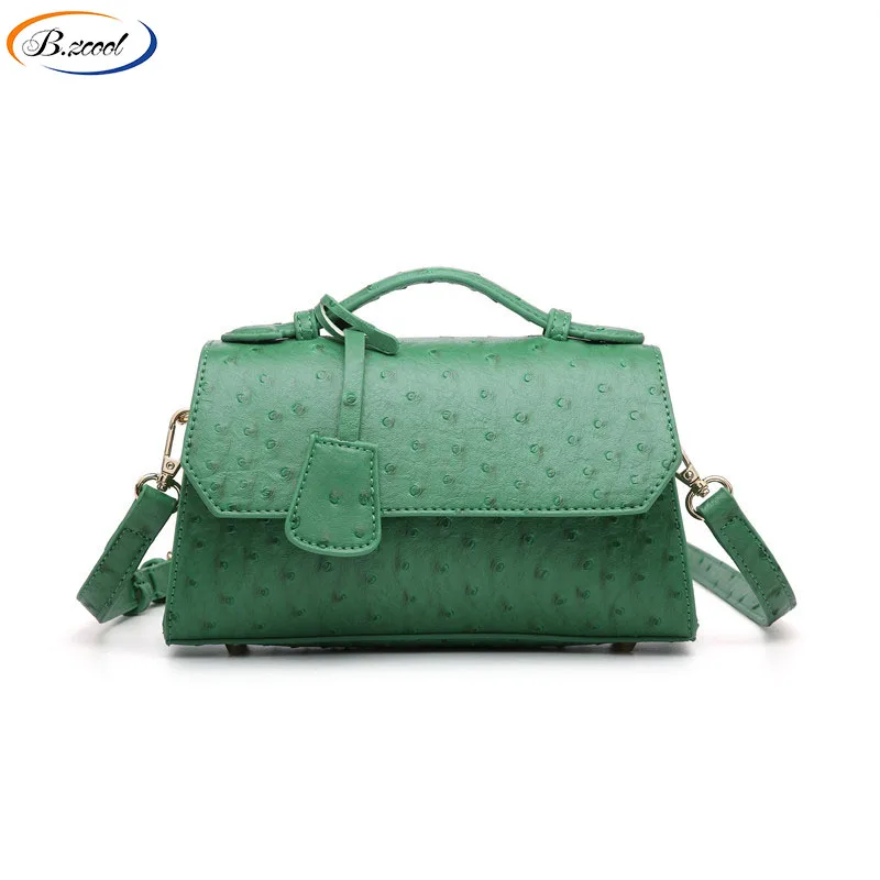Latest Ostrich Grain Pu Leather Cover Handbags Fashion Pure Color Women Bags Shoulder Bag Fashionable  Ladies Hand Bags RY73180