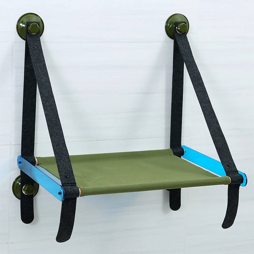 2021 New Hoopet Suction Cup Felt Hanging Cat Bed Window Mounted Hammock