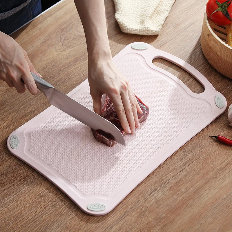 Wheat Straw BPA Free Kitchen Accessories Board Fruit vegetable non slip wheat straw chopping  plastic cutting board