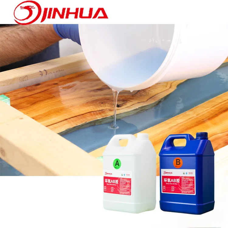 Low Odor Thick Pouring Anti Temperature Epoxy Liquid Glue for Table Casting