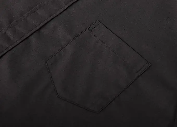 Clergy Tab-Collar Long Sleeves Mens Shirt for Priest Costume Removable White Tab with Button Closures