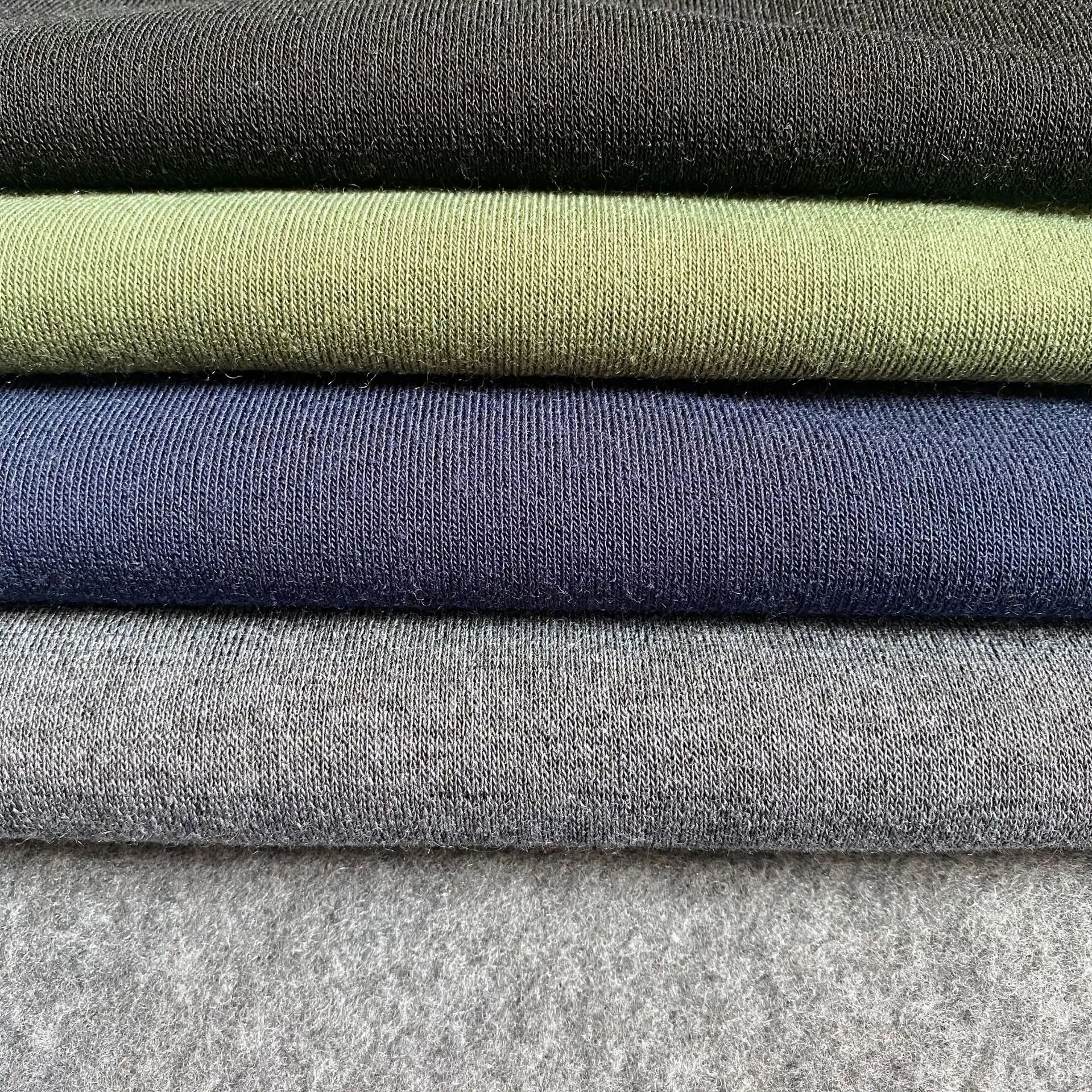 Heavy Weight design Knitted Polyester/cotton Fabric Single Side Brushed TC Fleece French Terry Hoodie Fabric For Sportswear