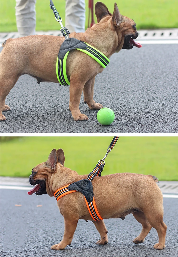 Custom Reflective Luxury Adjustable No Pull Soft Air Mesh Walking 3M Pet Dog Harness Cheap mesh harness