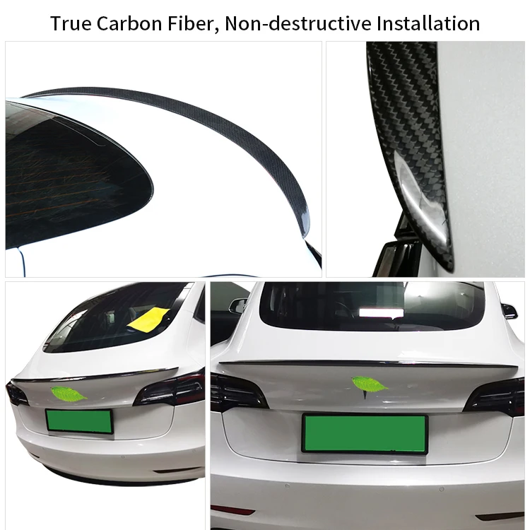 Автомобильный спойлер для крыла багажника из углеродного волокна Tesla model 3 2017-2019 coupe эффективный