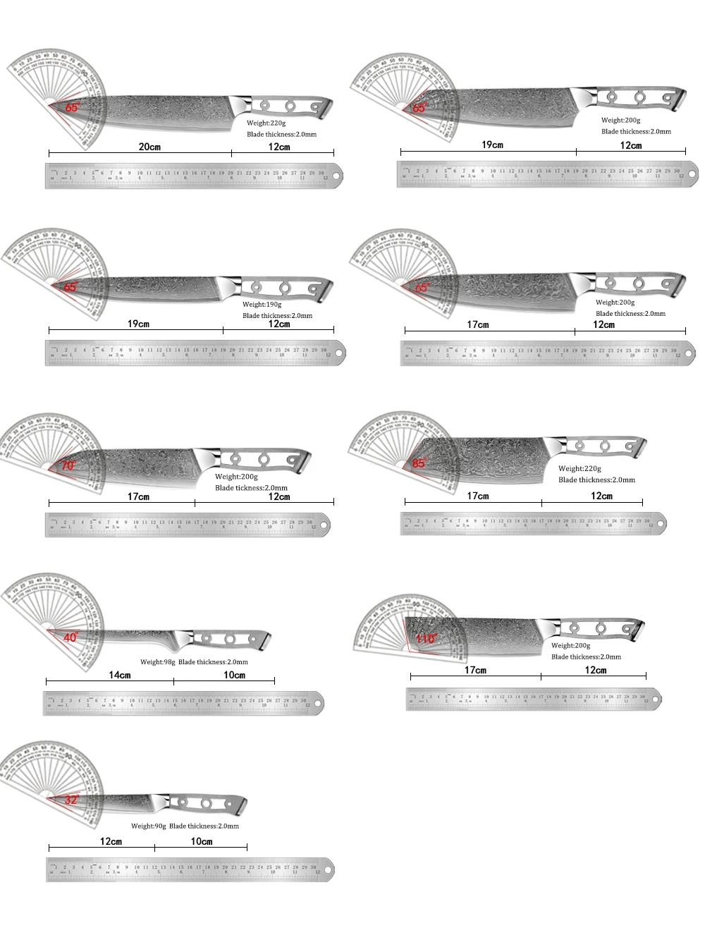 XITUO Damascus Steel Knife Blank Blade 67 Layers Japanese VG10 Razor Sharp Kitchen Knife Multiple Handmade Knife DIY Makin