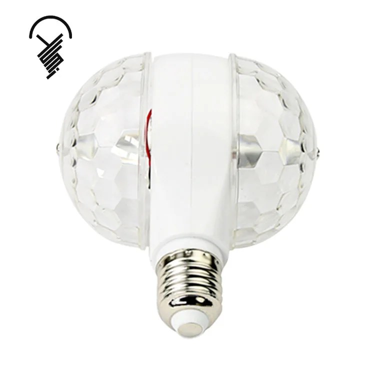 Двойная головка E27 B22 MP3 Хрустальный RGB музыка диско волшебный шар дистанционное управление Светодиодный сценический свет