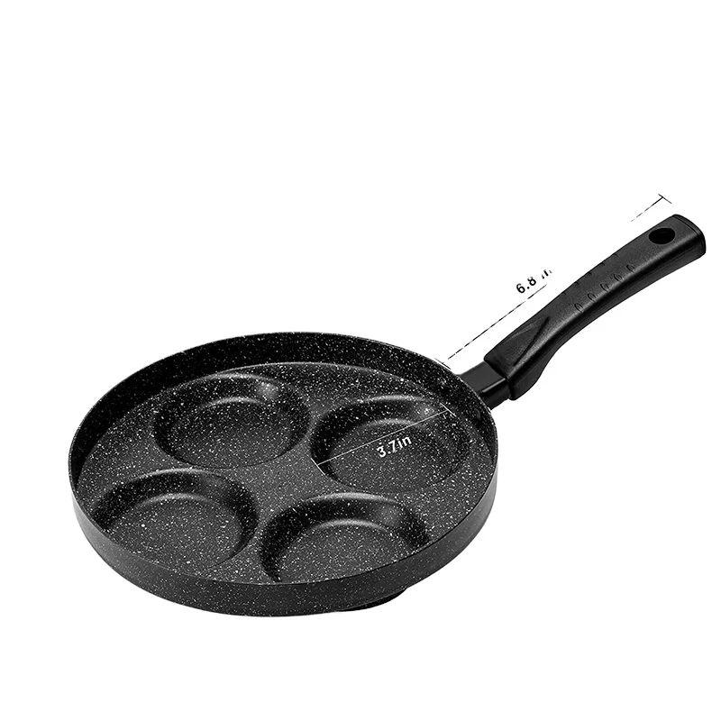 New Arrival Medical Stone Four-hole Omelette Pan Non-stick Egg Pastry Cookware Pot Mini Omelette Breakfast Frying Pan