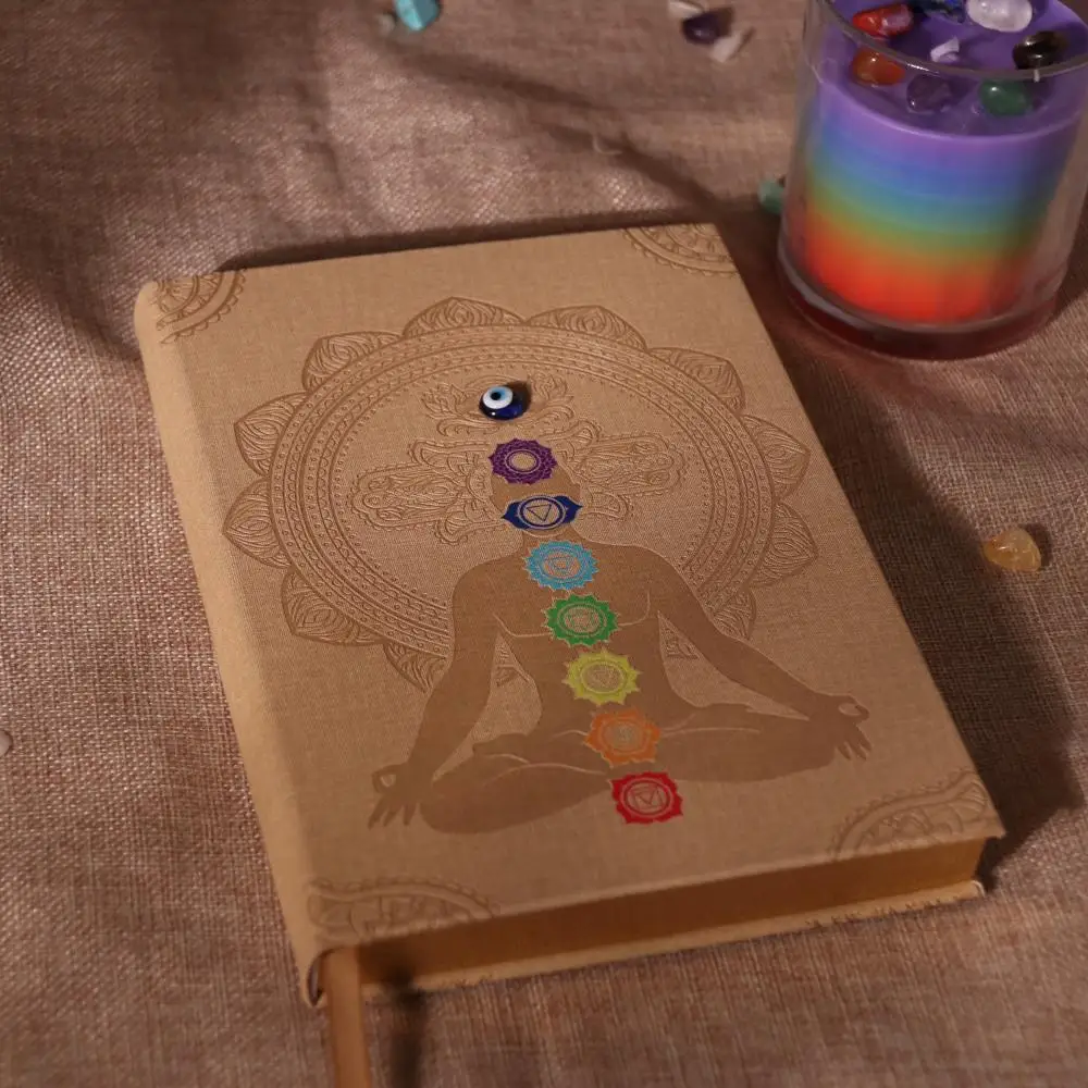 Hot Sale Wellness Astrology Witchcraft Tool Natural Evil Eye 7 Gemstone Chakra Self Care Journal