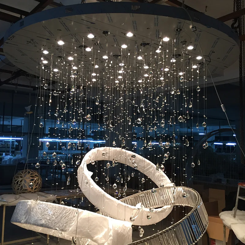 Modern customized circle shape crystal design chandelier