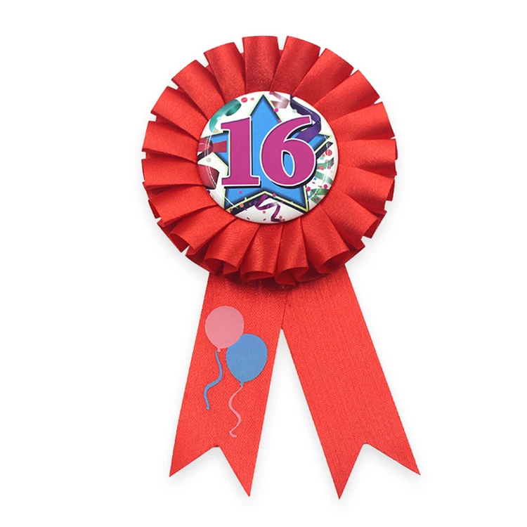 Girl Boy Happy Birthday Party Award Ribbon Rosette Ribbon Badge