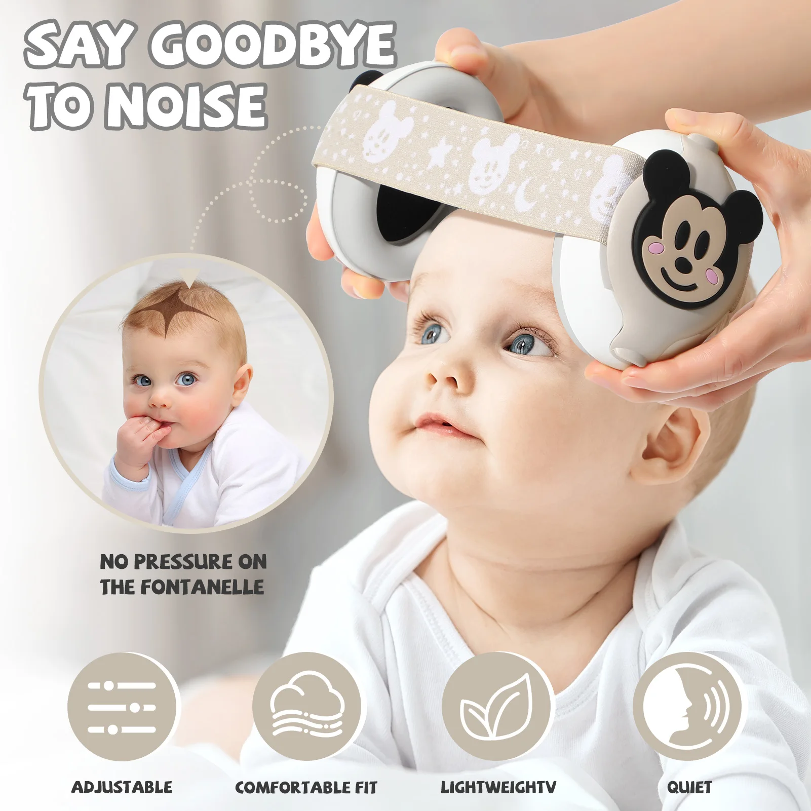 Soundproof Earmuffs Cartoon Infant Noise Anti Kids Anti-noise Cancelling for Autumn Winter Color Fashion Warm Mask Acoustic Baby