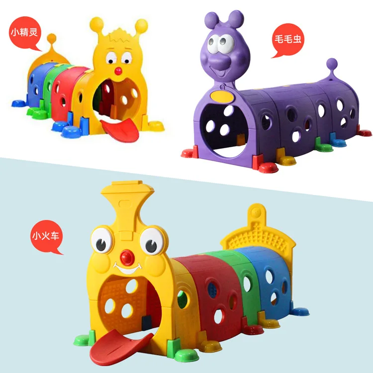 Amusement Tunnel Toy Kids Worm Play Plastic Caterpillar Kindergarten Play Tubes Pattern Tunnel Toy Other Outdoor Structures Baby