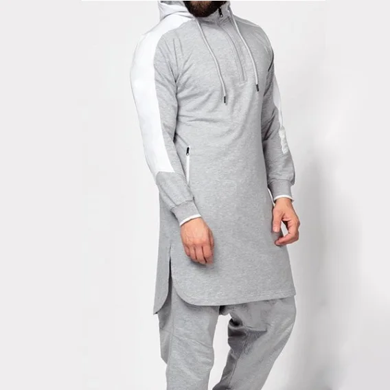 Hot Wholesale Middle East Color Mix Islamic Men Clothing Set Muslim Men Hoodie Clothes
