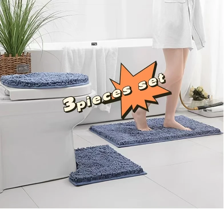 High Quality Chenille Bath Mat Shower Floor Rug Anti Slip Shaggy Luxury Microfiber Chenille Absorbent Bathroom Mat