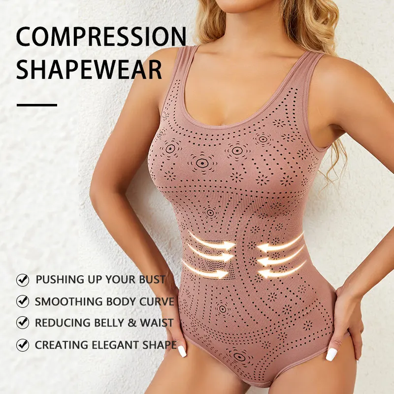 Wholesale T Shirt Bodysuit Top One Piece Thong Body Shaper Seamless Sculpting Fajas Colombians Bodysuit