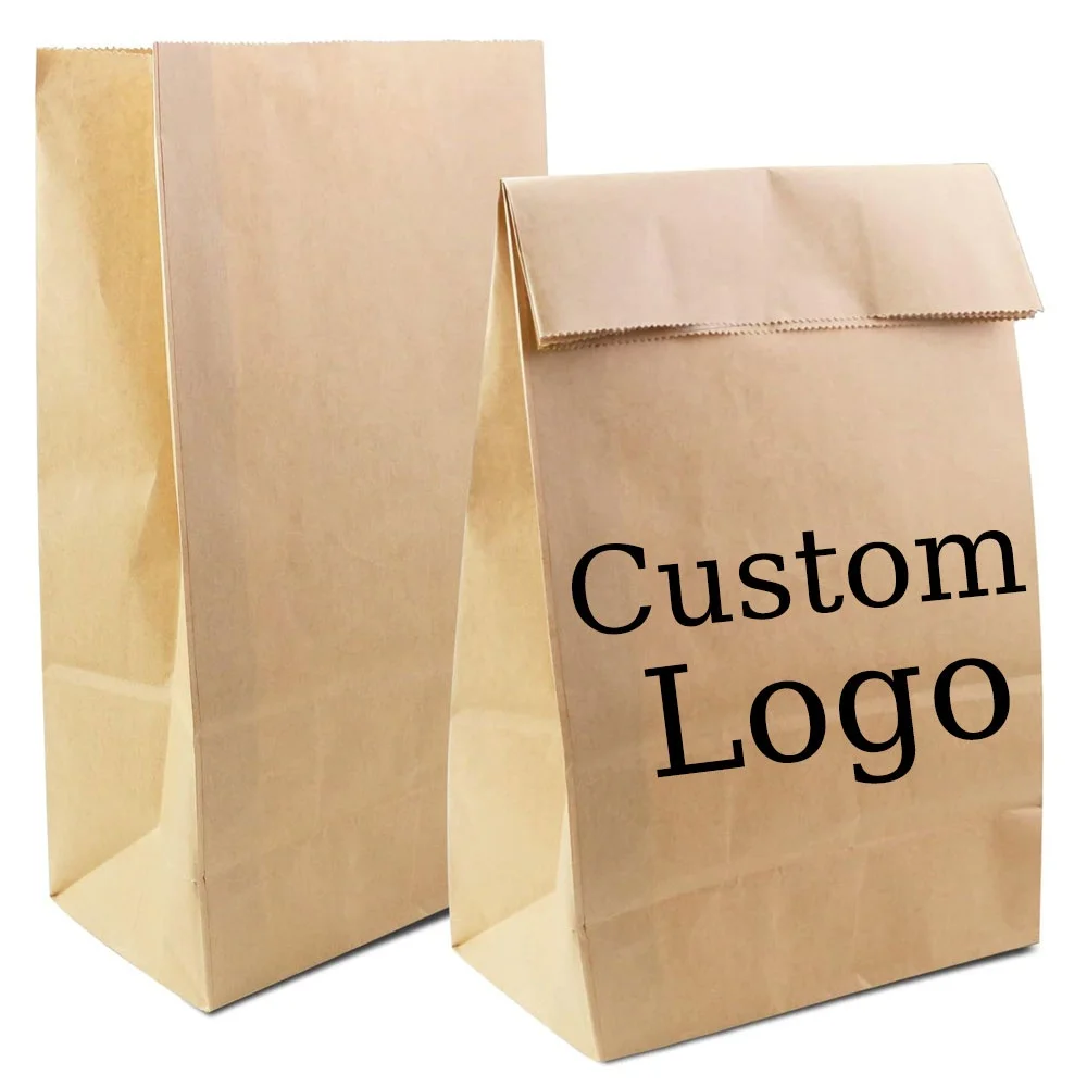 Greaseproof Recycled Brown Color Recyclable Toast Bread Food Bag Sandwich Takeaway Fast Sos Packaging Bag Paper Food For Lunch