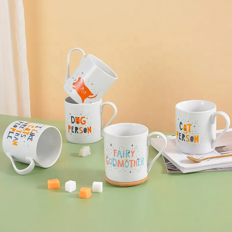 Wholesale Manufacturer Ceramic Coffee Cup White Color Custom Logo Mug Stoneware Tea Water Cup