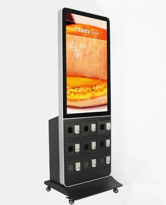 
9 ports public HD screen advertising cell phone charging station 
