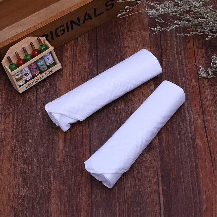 
Wholesale High Quality Cotton Pocket Square Mens Printed White Handkerchief 