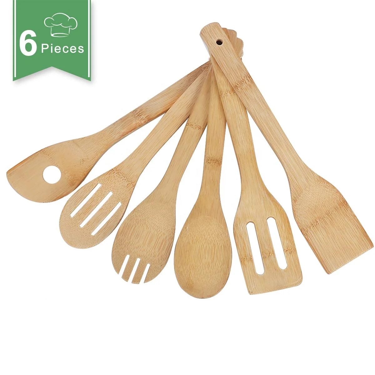 In 2023, Hot sells mildew-resistant kitchen A six-piece accessories bamboo kitchen utensils with a holder