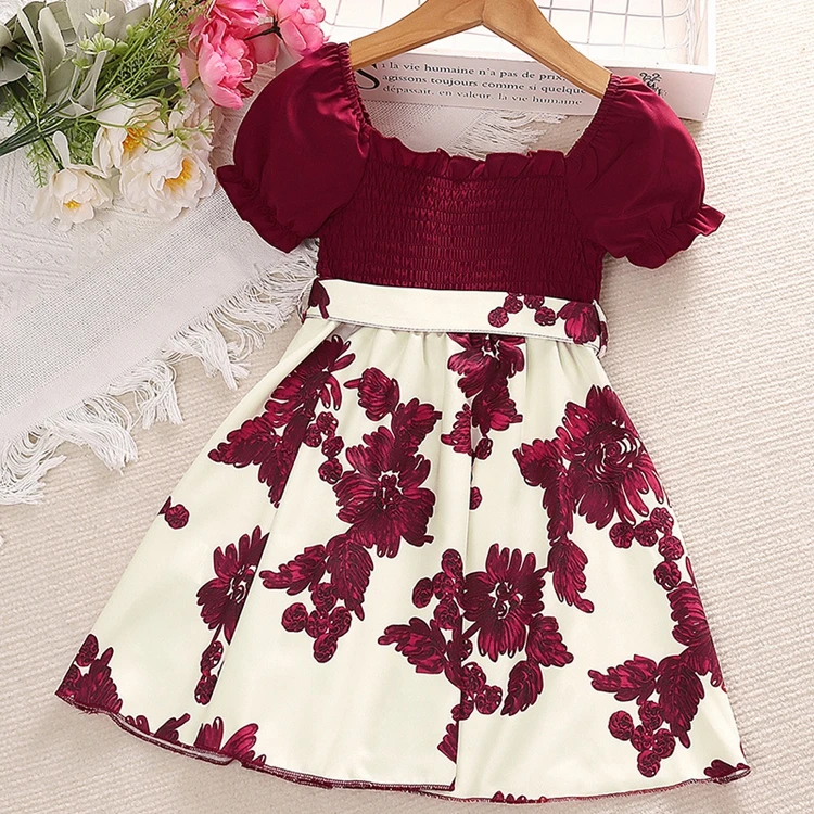 Girls Dress Children Clothing New Design Summer 6 Years Short Sleeves Baby Toddler Girls Dresses