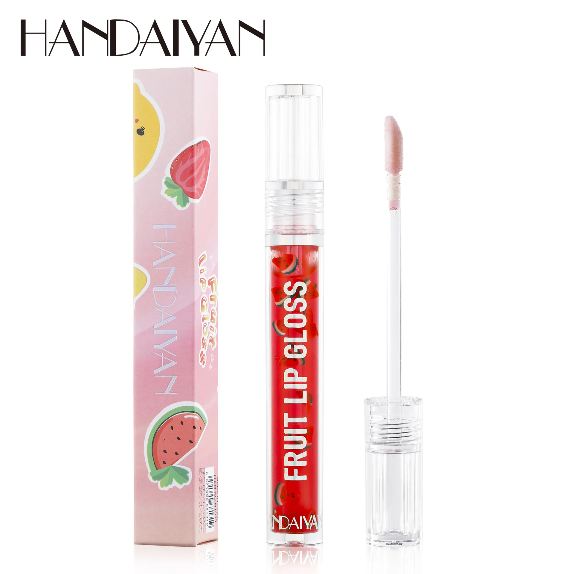 6-color fruit liquid lip oil, hydrating and moisturizing lip glaze, fading lip lines and preventing dry and cracked lip gloss