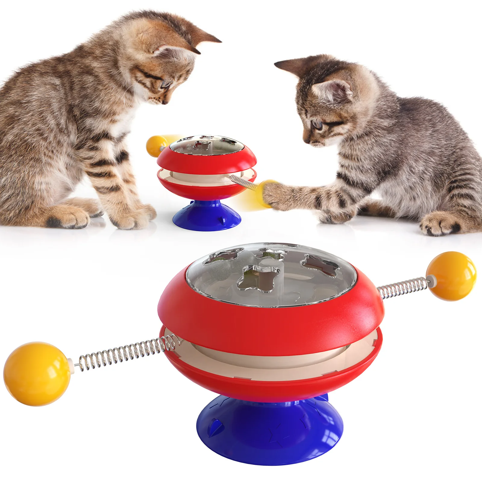 
Interactive Cat Catnip Toy Turntable for Indoor Pet Windmill Exercis Ball Funny Turntable Chasing Toy Relieve Boredom for Kitten 
