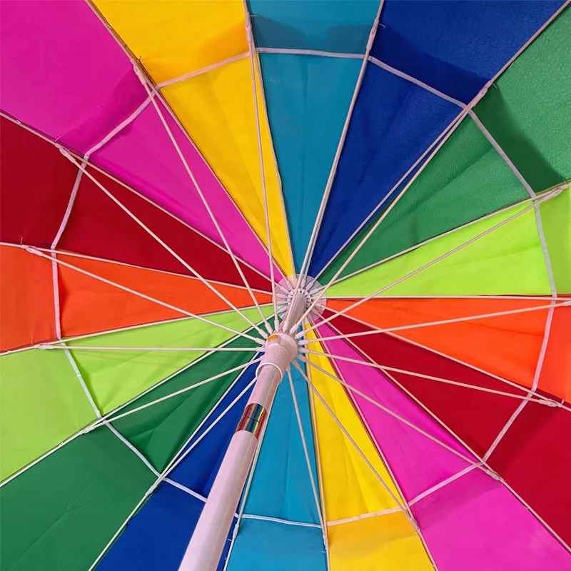 48inch 16 Ribs Rainbow Big Beach Umbrella/ Outdoor Umbrella