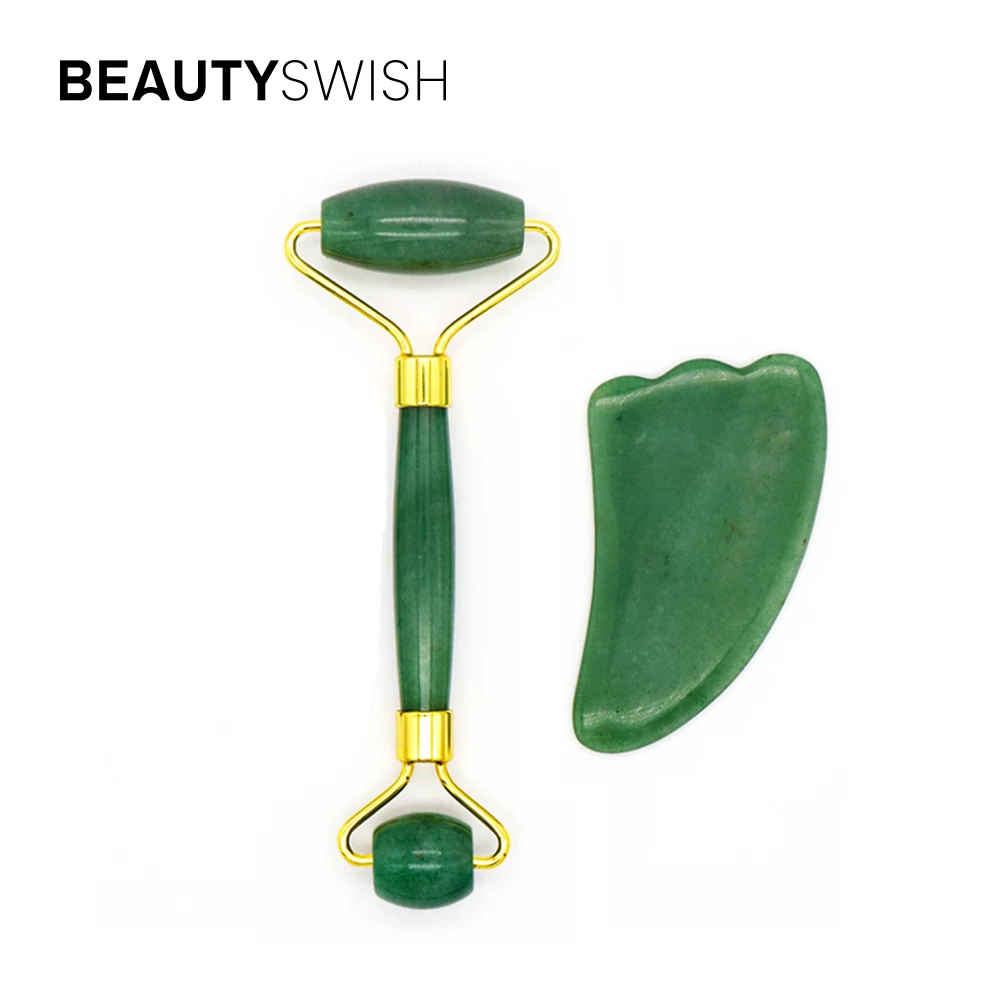 Female Anti Wrinkle Face Lifting Massager Jade Roller Face Rose Quartz Facial Jade Roller And Gua Sha
